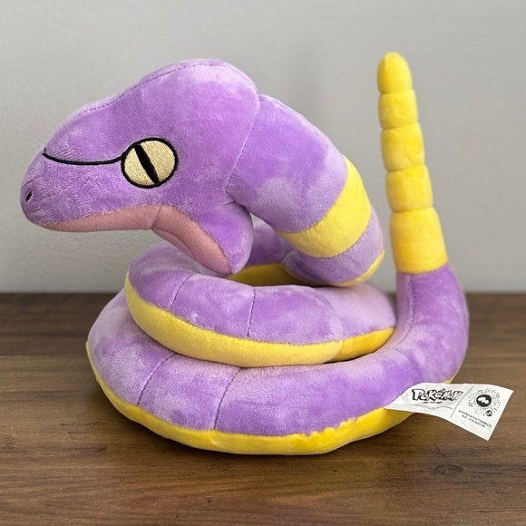 Pokemon EKANS Poison Snake Soft Plush Purple Yellow Nintendo Stuffed Animal Toy - Picture 1 of 10